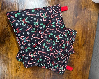 Set of two fabric Hot Pads, Handmade Kitchen Accessories with Candy Cane Print