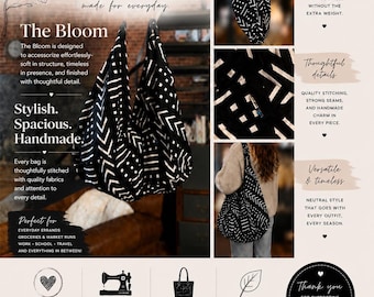 The "Bloom" is a Handmade African Wax Print Crossbody Bag | Large Ankara Tote | Everyday Shoulder Bag