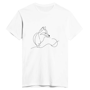 Fox T-Shirt, Minimalist Fox Design, Woodland Animal Shirt, Nature Lover Gift, Men's Fitted Tee