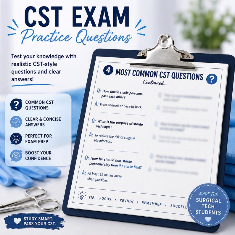 Sterile Field Cheat Sheet | CST Study Guide, Surgical Tech Notes (PDF ...
