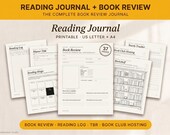 Book Review Journal, Reading Log, TBR, Book Club Tracker (PDF Download)