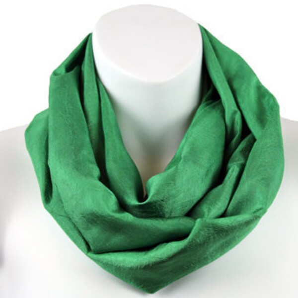 Green Silk Essence Infinity scarf