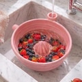 Fruit Washing Bowl, Handmade Ceramic Colander for Berrys\/Grapes, Glazed Kitchen Strainer Gift