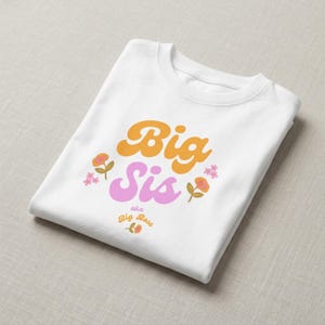 Camiseta de hermana mayor para niña pequeña, anuncio de nacimiento, camiseta divertida para hermanos, ropa para revelar el embarazo, regalo para bebé, nueva camiseta de algodón para niños, ropa para jóvenes y familiares.