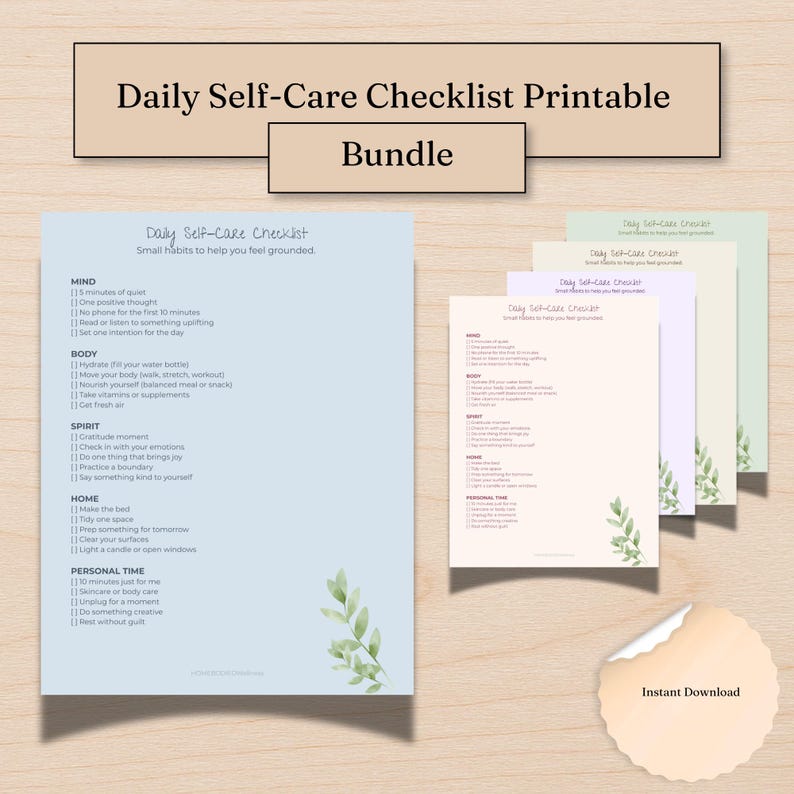 Daily Self-care Printable Bundle - Etsy