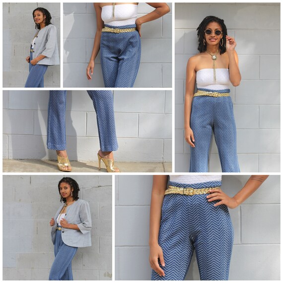 Vintage 70s bell bottoms pants flares Beeline S/M - image 4