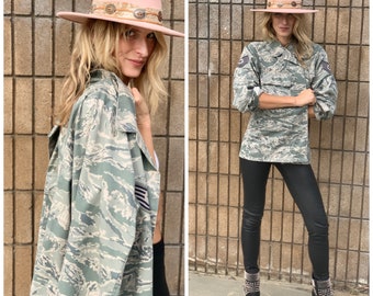 Military jacket camouflage camo cool S M