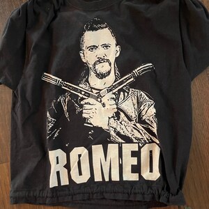 Graphic tee Romeo rocker biker tee Unisex black S M image 4