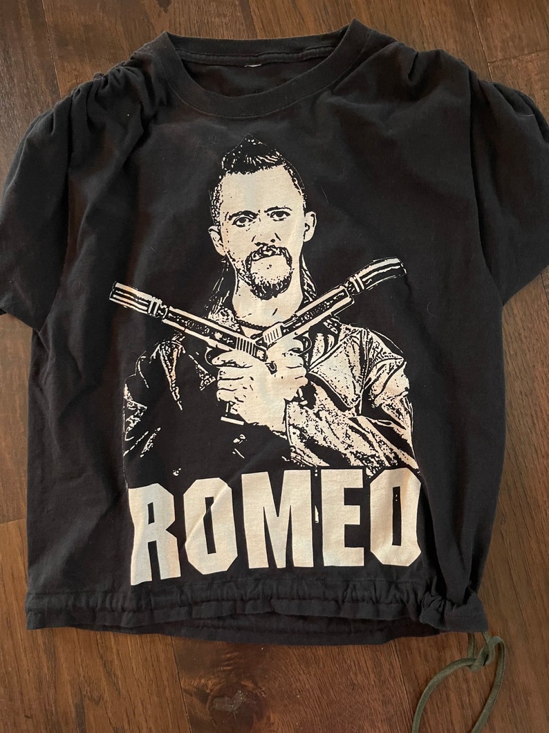 Graphic tee Romeo rocker biker tee Unisex black S M image 4