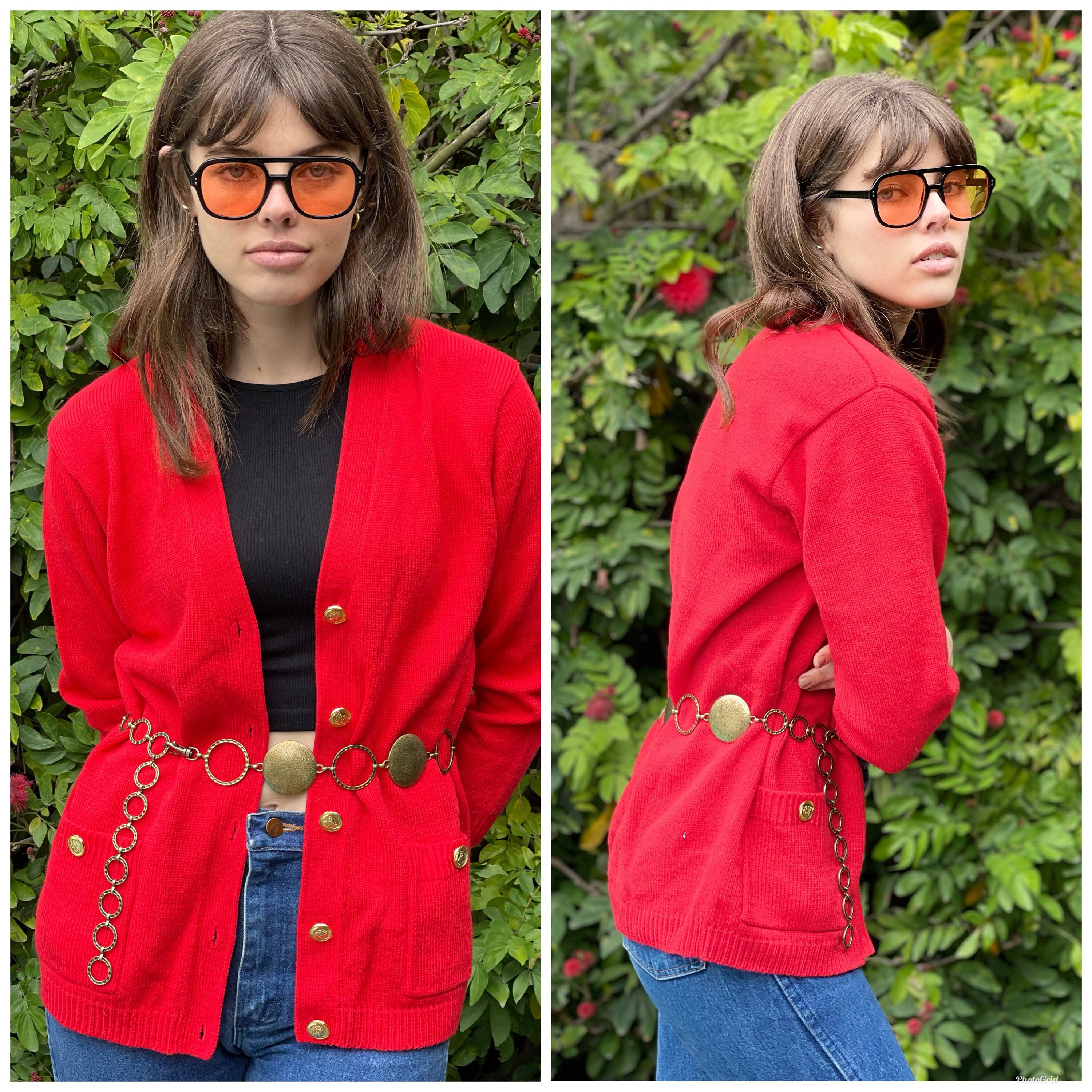Red and gold sweater new arrivals