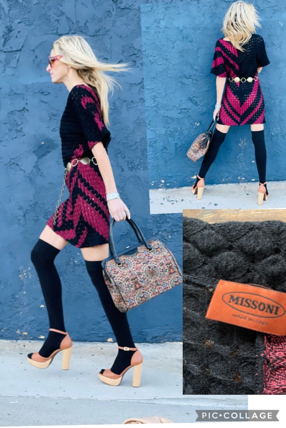 Vintage Missoni Made in Italy Minj Dress Graphic Chic Italian Girl 