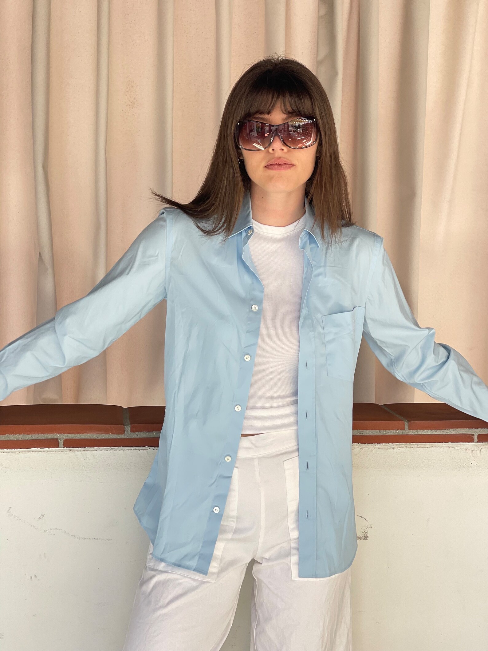 Carbie Sky Blue Button Up main image 1