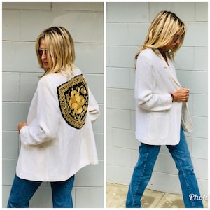 80s oversize Blazer Jacket patchwork