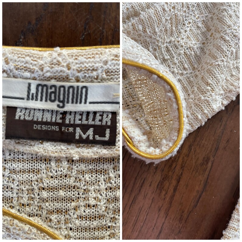 70s Knit Set Skirt Suit Knit top matching skirt I.magnin S M image 6