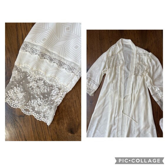 White Goddess Kimono Duster Maxi Dress Set Flowy … - image 5