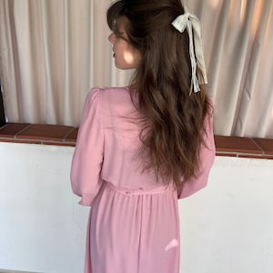 Dainty 80s Pink Secretary Dress with embellishments sweet girlcore S M image 10