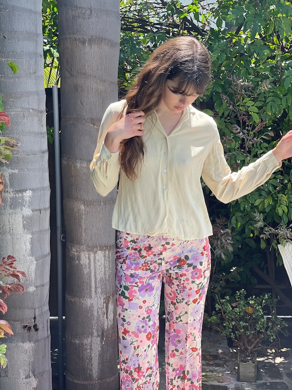 Vintage Elegant Floral High Waist Type A Full Print Bottoms