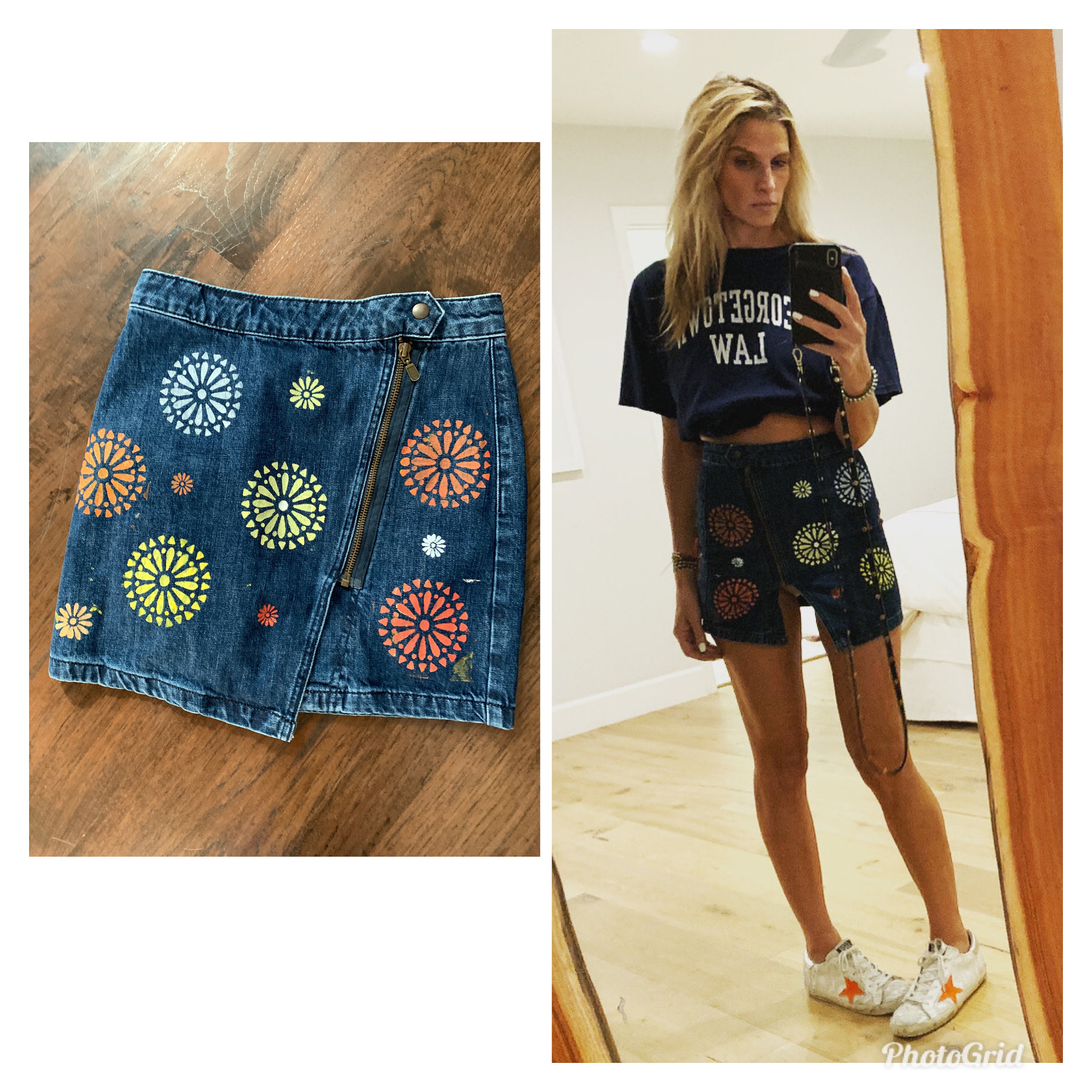 【COLOR iN ID】Antique Wrapping Denim Skirt Vintage Denim and Lace Skirt - Etsy