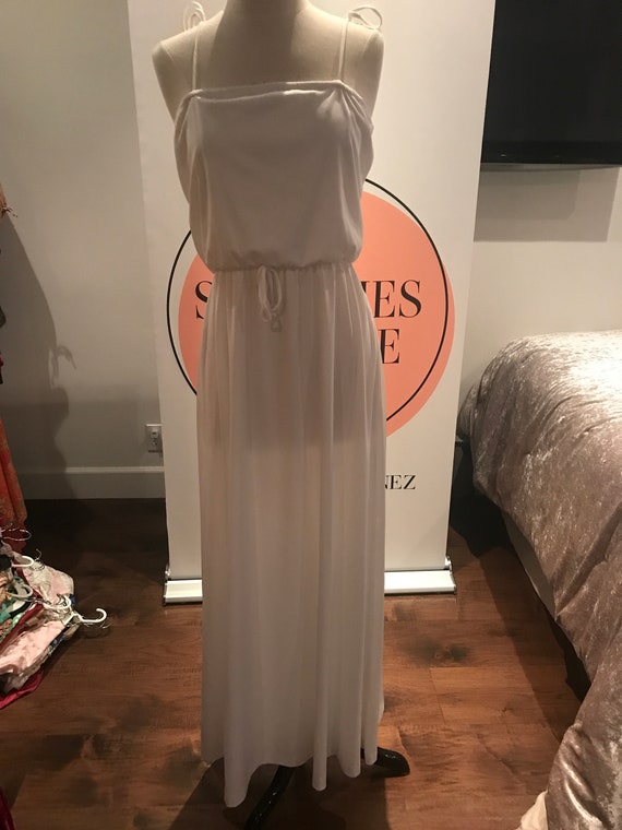 Vintage White Ethereal Grecian Goddess Maxi Dress… - image 4