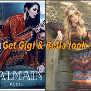 Vintage 70s Italian Knit Maxi Dress Balmain Dolman Sleeves XS S M image 1