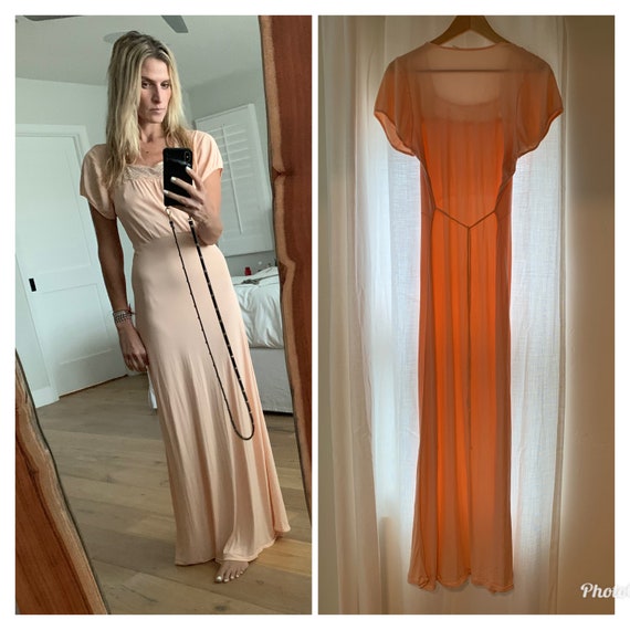 pink maxi slip dress