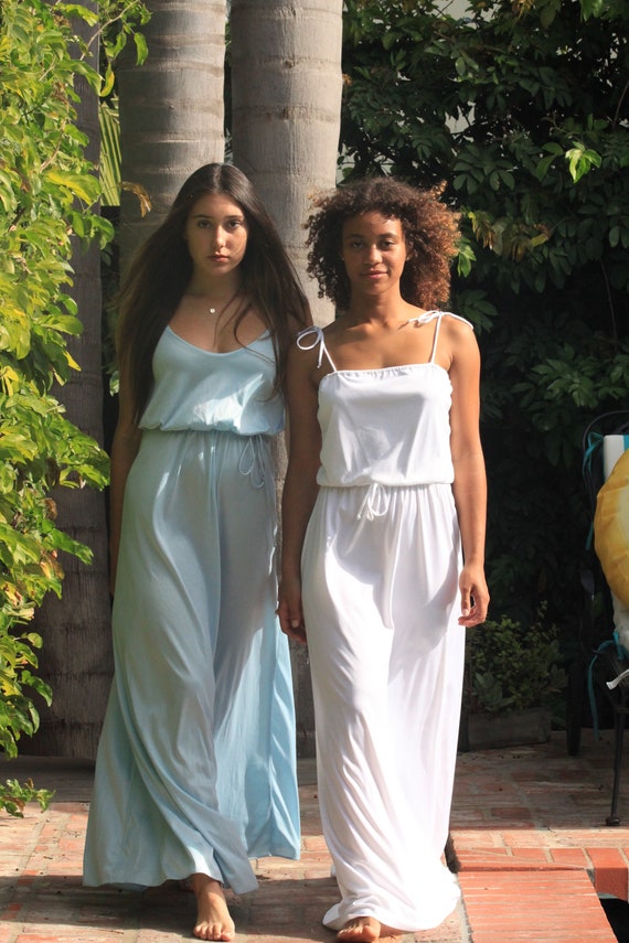 Vintage White Ethereal Grecian Goddess Maxi Dress… - image 2