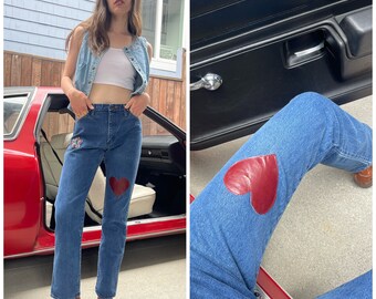 Vintage Upcycled patchwork Wrangler Jeans 28-30W