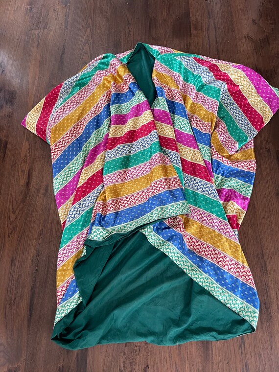 Stunning 70s Fluid Flowy Jewel Tone Kimono Duster - image 5