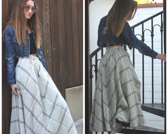 Plaid Maxi Skirt - Etsy