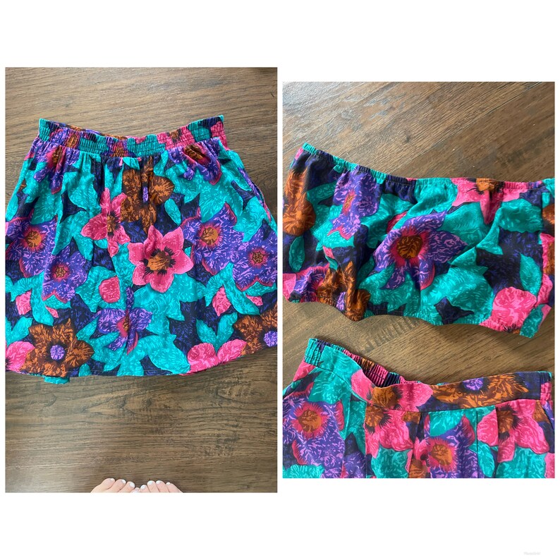 Floral 80s Set Tube Top & Mini Skirt S M image 5