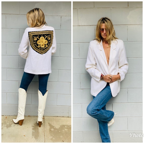 80s oversize Blazer Jacket patchwork - image 2