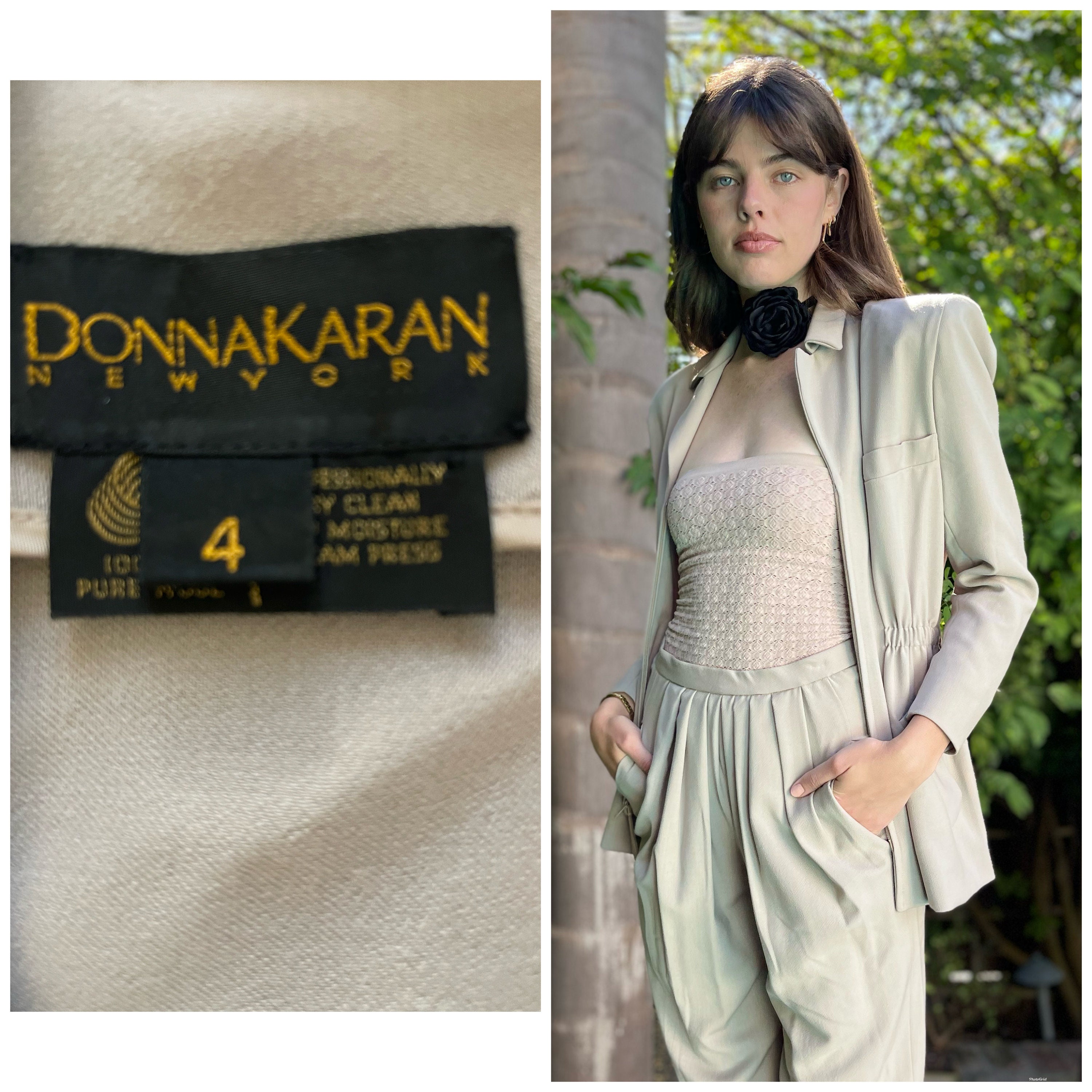 80s Donna Karan NY Union Tag Structured Blazer Jacket Zip up