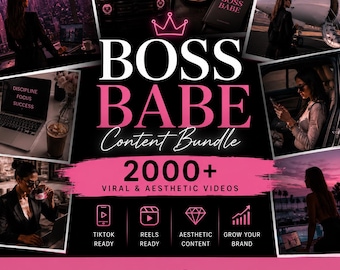 Boss Babe Content Bundle, 2000+ Lifestyle Videos, Female Entrepreneur Content, Luxury Reels Pack (Digital Download)