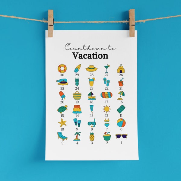 Wall Vacation Countdown Calendar Etsy