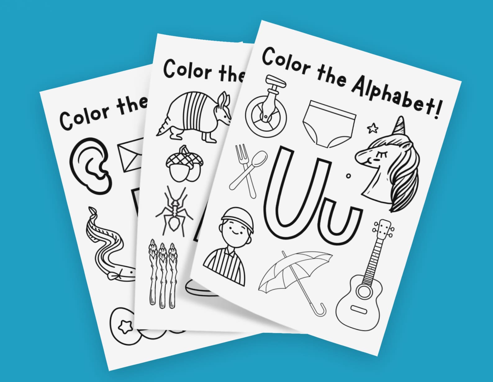 Alphabet Coloring Pages | Vowels AEIOU Only | Color the Alphabet ...