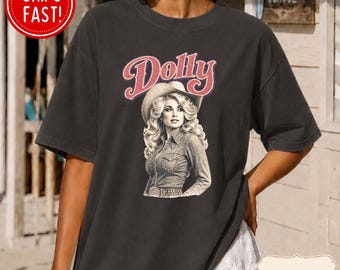 Dolly Country Music Legend Portrait T-Shirt: Vintage Style Comfort Colors Tee