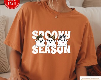 Comfort Colors Spooky Season Ghosts Shirt,  Leopard Ghost Shirt, Camo Ghost Shirt, Checkered Ghost Shirt, Spooky Glam Ghosts Shirt