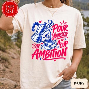 Comfort Colors Dolly Pour Yourself a Cup of Ambition Shirt, Retro Coffee T-shirt, 9 to 5 Country, Coffee Club, Caffeine Lover, Dollywood T image 7