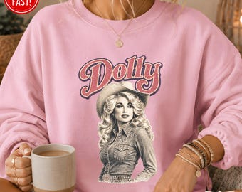 Dolly Portrait Vintage Sweater, Country Music Sweatshirts, What Would Dolly Do, Dolly Tour Tee, Dolly Lovers Sweatshirt, Dolly Top For Mom