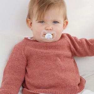 Baby Raglan Sweater Knitting Pattern – Top Down Pullover PDF (0–4 Years)