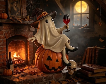 Handmade resin ghost Statue, Halloween decorative night light, suitable for bedrooms, parties,Halloween gifts
