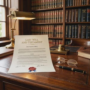 Plantilla de testamento, formulario completo de planificación patrimonial, testamento vital, testamento legal sencillo en formato Word y PDF, testamento personal editable.
