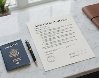 Affidavit of Citizenship Template, US Sworn Declaration Form (PDF Word)