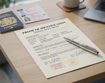 Proof of Identification Affidavit Template, Legal Verification Form (Word PDF)