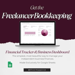 Aesthetic Pink Freelancer Bookkeeping Spreadsheet Google Sheets Small Business Budget Tracker Finance Planner and Tax Estimator for Creators