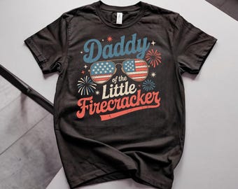 Der Papa des Kleinen Feuerknackers 4.Juli Shirt, Vatert-T-Shirt, USA Familien Outfit