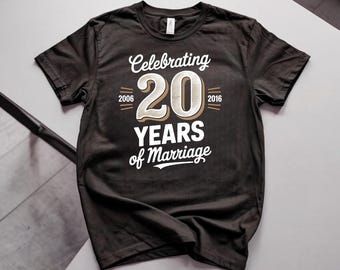 20 Jahre verheiratet Jubiläum Shirt, 20. Hochzeitstag T-Shirt für Paare und Ehepartner