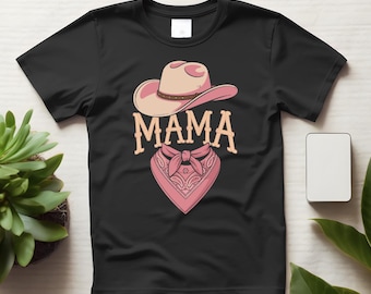Mama Cowgirl Howdy Rodeo Western Grafik Shirt, Vintage Country Cowgirl T-Shirt für Frauen