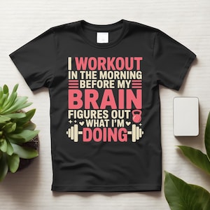 Divertida camiseta de gimnasio "Entreno por la mañana", camiseta de entrenamiento, camiseta de humor fitness para adultos