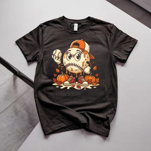 Baseball Dripping Pumpkins Fall Thanksgiving Shirt, Vintage Halloween Autumn Graphic Tee